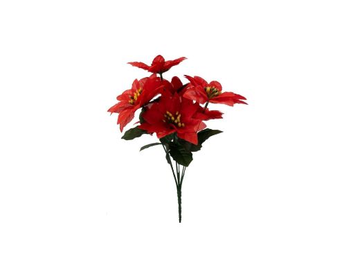 Picture of 7-Head Silk Poinsettia Bush