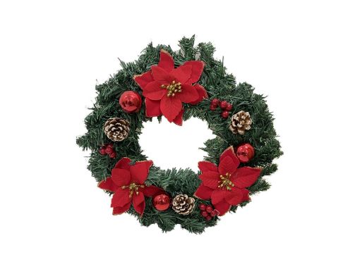 Picture of Poinsettia & Ball Wreath