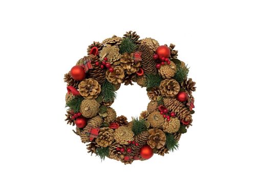 Picture of Tartan Star, Berry & Cone Wreath 38cm