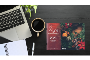 JFH Autumn brochure on a desk