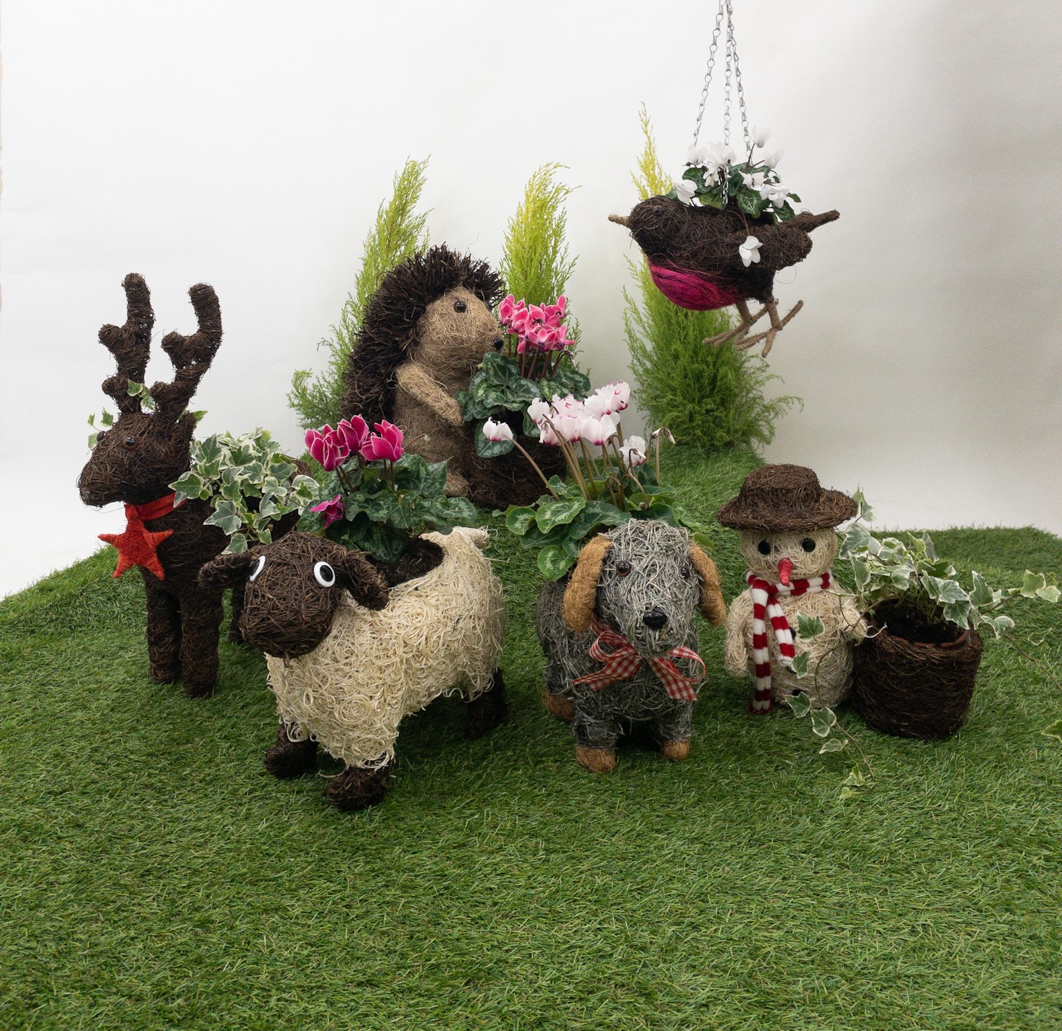 Wicker Animal Planters