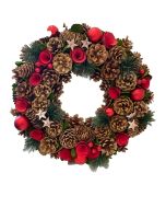 Red Ball, Rose & Star Wreath