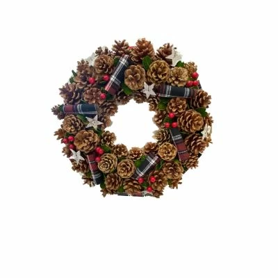 Ribbon, Star & Berry  Wreath 30cm