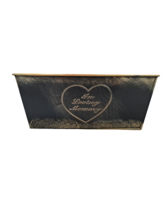 Memorial Zinc Rectangle planter - L24 x W14 x H10cm - Packed in 40's