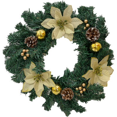 Poinsettia & Ball Wreath
